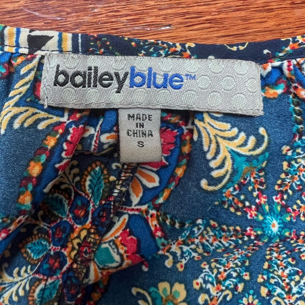 bailey blue Navy Multicolor Off-Shoulder Mini Dress - Picture 3 of 3